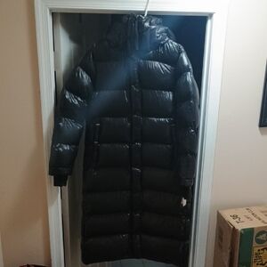 SAM. Shiny Black Long Puffer Jacket